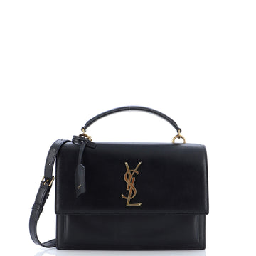 Saint Laurent Sunset Top Handle Shoulder Bag Leather Medium