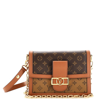 Louis Vuitton Dauphine Shoulder Bag Medium Brown Canvas/Leather