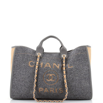 Chanel Deauville Tote Wool Felt Large