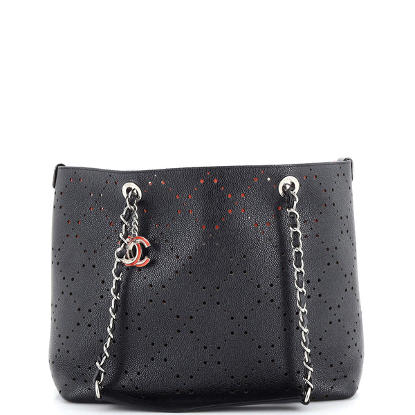 Chanel Shopping Tote Perforated Caviar Small Black 2426673