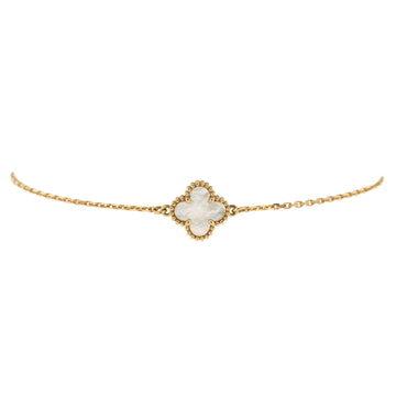 Van Cleef & Arpels Sweet Alhambra Bracelet 18K Yellow Gold and Mother of Pearl