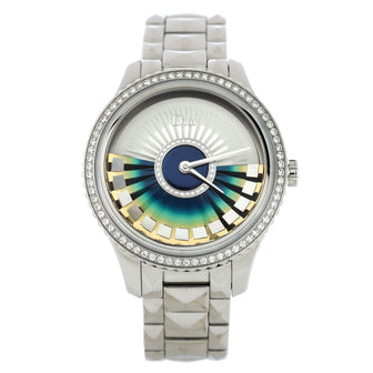 Christian Dior VIII Grand Bal Plisse Soleil Automatic Watch Stainless Steel with Diamond Bezel and Dial and Mother of Pearl 36