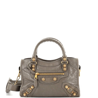 Balenciaga City Giant Studs Bag Leather Mini