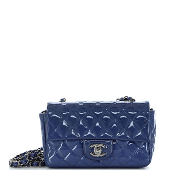 Chanel Classic Single Flap Bag Quilted Patent Mini