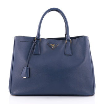 Prada Lux Open Tote Saffiano Leather Medium Blue 2427601