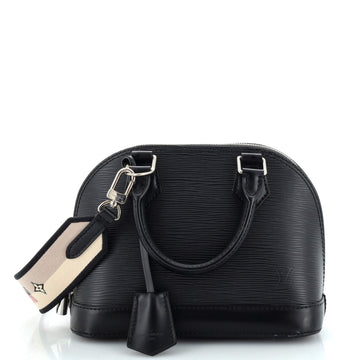Louis Vuitton Alma Handbag Epi Leather with Logo Jacquard Strap BB