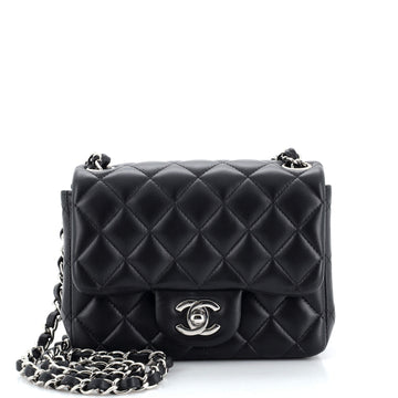 Chanel Square Classic Single Flap Bag Quilted Lambskin Mini
