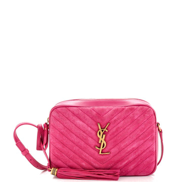 Saint Laurent Lou Camera Bag Matelasse Chevron Suede Small