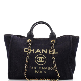 Chanel Deauville Tote Lurex Canvas Medium