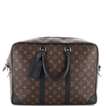 Louis Vuitton Porte-Documents Voyage Briefcase Macassar Monogram Canvas GM