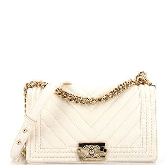 Chanel Boy Flap Bag Chevron Caviar Old Medium