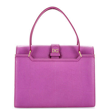 Dolce & Gabbana Ingrid Shoulder Bag Lizard Embossed Leather Medium