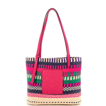 Loewe Square Basket Tote Woven Raffia Small