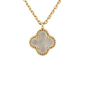 Van Cleef & Arpels Sweet Alhambra Pendant Necklace 18K Yellow Gold and Mother of Pearl
