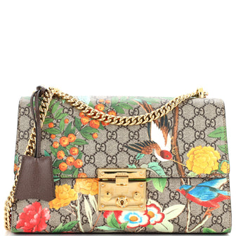 Gucci Padlock Shoulder Bag Tian Print GG Coated Canvas Medium