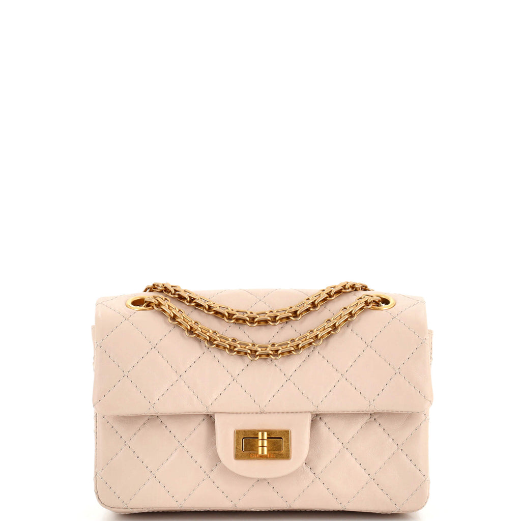 Chanel Reissue 2.55 Flap Bag Quilted Aged Calfskin Mini Neutral