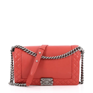 Chanel Reverso Boy Flap Bag Calfskin New Medium Red 2430202