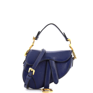 Christian Dior Saddle Handbag Leather Micro