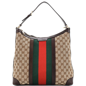 Gucci Vintage Web Hobo GG Canvas Medium