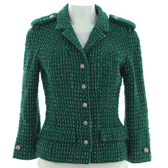 Chanel Women's Vintage Two Pocket Button Up Jacket Tweed