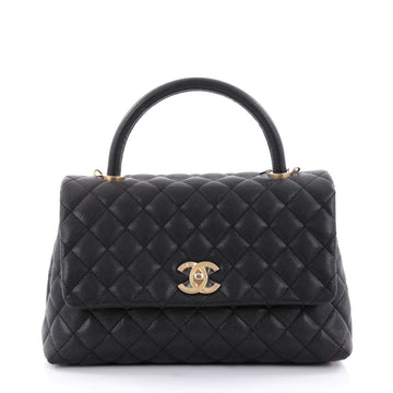 Chanel Coco Top Handle Bag Quilted Caviar Small Black 2430502