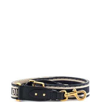 Christian Dior Logo Shoulder Strap Embroidered Canvas Thin