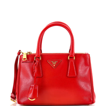 Prada Double Zip Lux Tote Vernice Saffiano Leather Mini