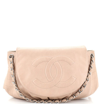 Chanel Timeless Half Moon Flap Bag Caviar Large