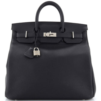 Hermes HAC Birkin Bag Black Togo with Palladium Hardware 40