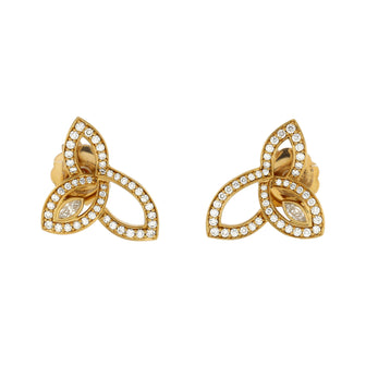 Harry Winston Lily Cluster Stud Earrings 18K Yellow Gold with Diamonds