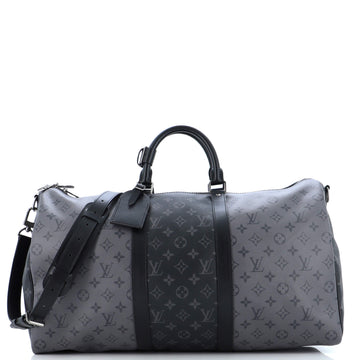 Louis Vuitton Keepall Bandouliere Bag Reverse Monogram Eclipse Canvas 50