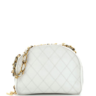 Chanel Vintage Short Chain Dome Bag Quilted Lambskin Small