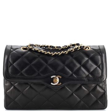 Chanel Vintage Two Tone CC Flap Bag Quilted Lambskin Medium