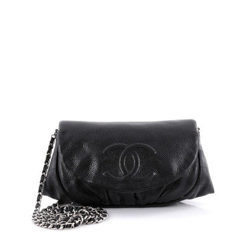 Chanel Half Moon Wallet on Chain Caviar Black