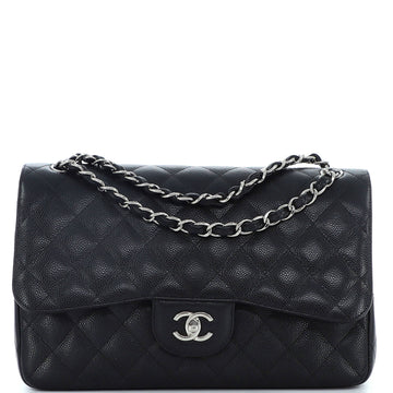 Chanel Classic Double Flap Bag Quilted Caviar Jumbo