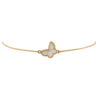 Van Cleef & Arpels Sweet Alhambra Butterfly Bracelet 18K Yellow Gold and Mother of Pearl