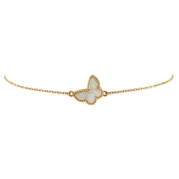 Van Cleef & Arpels Sweet Alhambra Butterfly Bracelet 18K Yellow Gold and Mother of Pearl