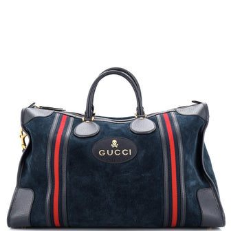 Gucci Neo Vintage Web Duffle Bag Suede Large