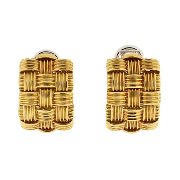 Roberto Coin Appassionata 3 Row Clip On Earrings 18K Yellow Gold
