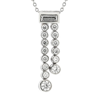 Tiffany & Co. Jazz Graduated Double Drop Pendant Necklace Platinum and Diamonds