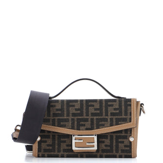 Fendi Baguette Soft Trunk Bag Zucca Canvas and Leather