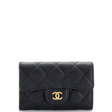 Chanel Classic Flap Card Holder Quilted Caviar
