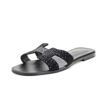Hermes Women's Oran Sandals Embellished Suede