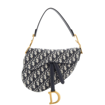 Christian Dior Saddle Handbag Oblique Canvas Medium