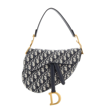 Christian Dior Saddle Handbag Oblique Canvas Medium