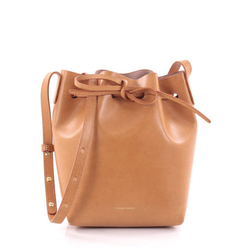 Mansur Gavriel Bucket Bag Leather Mini Brown 2432901