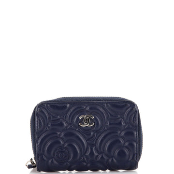Chanel CC Zip Coin Purse Camellia Goatskin