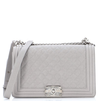 Chanel Boy Flap Bag Quilted Caviar New Medium