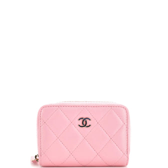Chanel CC Zip Coin Purse Quilted Lambskin Small