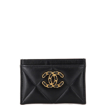 Chanel 19 Card Holder Quilted Leather